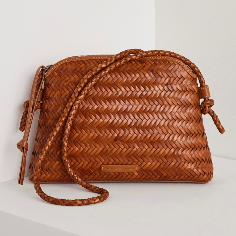 Loeffler Randall Mallory Woven Crossbody Bag in Timber. Excellent condition.